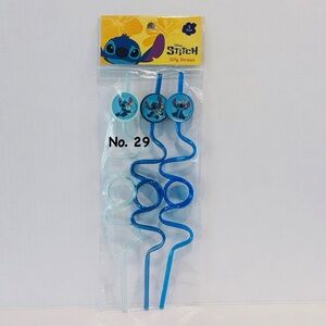 Disney Stitch 3 Pack Blue Silly Straws